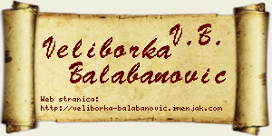 Veliborka Balabanović vizit kartica